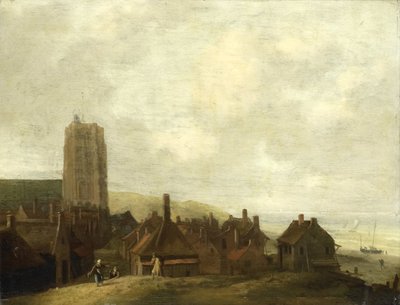 Gezicht op Egmond aan Zee door Ludolf Bakhuysen