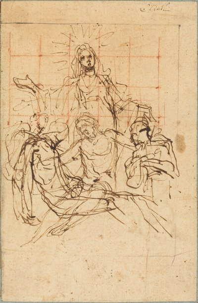 De Pietà (recto) door Ludovico Cardi called Cigoli