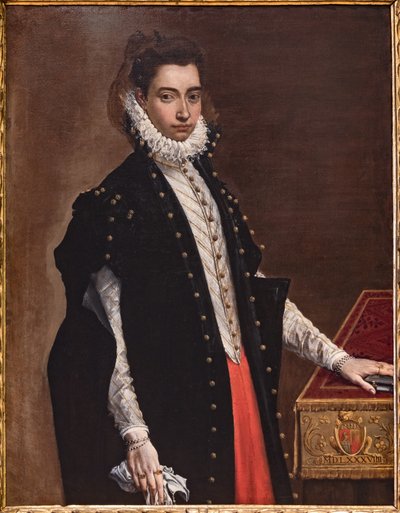 Portret van Lucrezia Bentivoglio Leoni door Ludovico Carracci