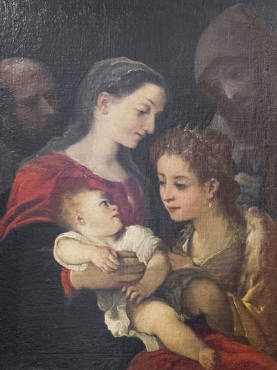 De Heilige Familie met de heiligen Franciscus en Catharina van Alexandrië, ca. 1589-92 door Ludovico Carracci