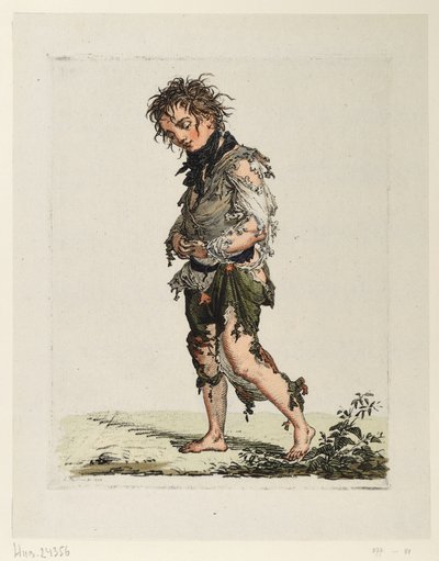 Lopende bedeljongen door Ludwig Buchhorn