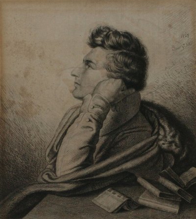 Portret van de dichter Heinrich Heine 1797-1856, 1827 door Ludwig Emil Grimm