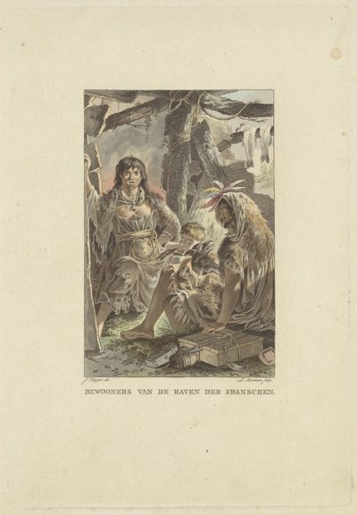 Gezin in hun hut door Ludwig Gottlieb Portman