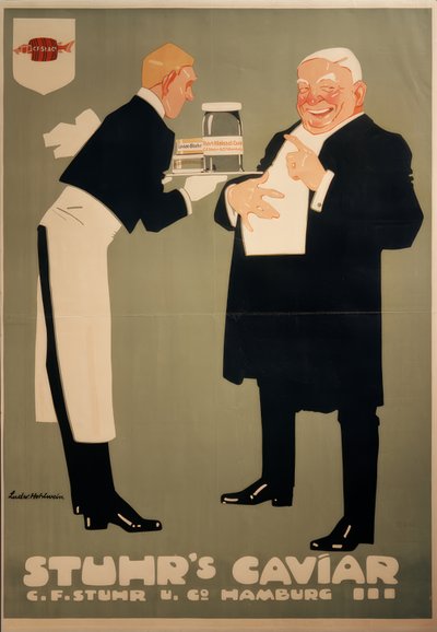 Voedsel / Kaviaar (gereinigde en gezouten kuit) door Ludwig Hohlwein