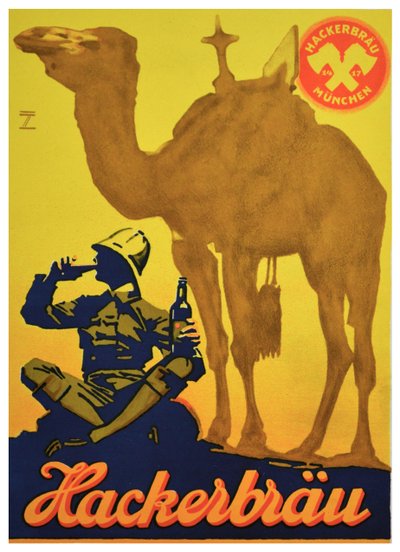 Posteradvertentie voor Hackerbrau Bier, ca. 1930 door Ludwig Hohlwein