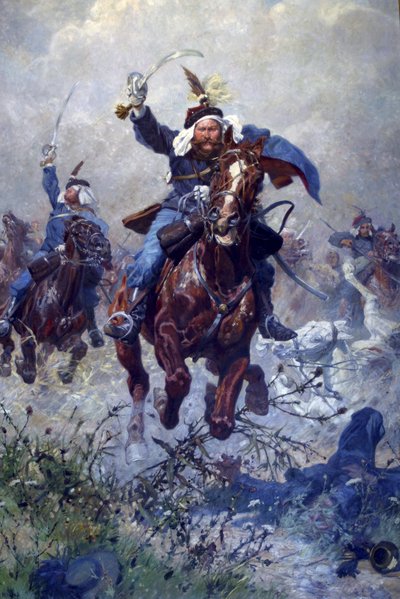Kolonel Maximilian Ritter von Rodakowski en de 13e Uhlanen in de Slag bij Custoza in 1866, 1908 door Ludwig Koch