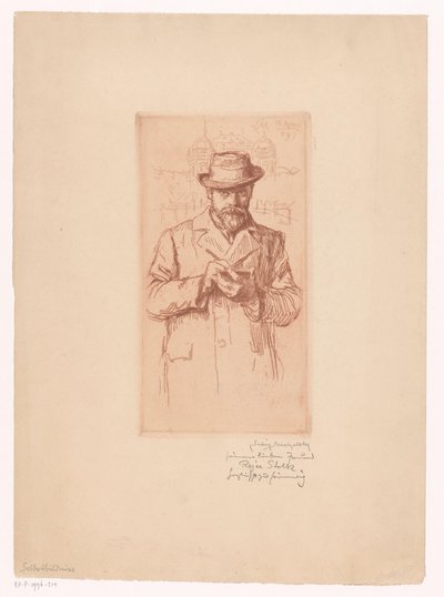 Zelfportret van Ludwig Michaleck door Ludwig Michalek