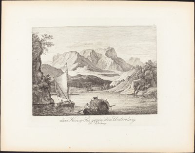 Der König-See tegen de Untersberg bij Salzburg door Ludwig Richter