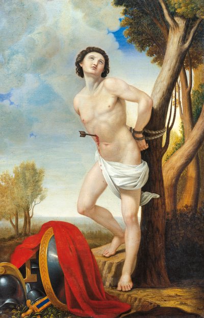 Martelaarschap van St. Sebastian, door Luigi Asioli, olieverf op doek door Luigi Asioli
