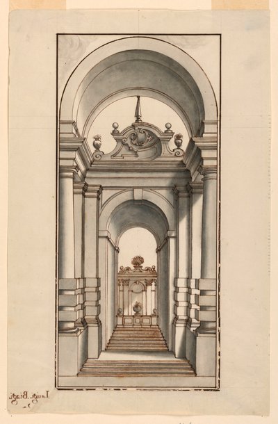 Ingang met Trappen door Luigi Biagi