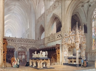 Interieur van de kerk van Brou in Bourg-en-Bresse door Luigi Bisi