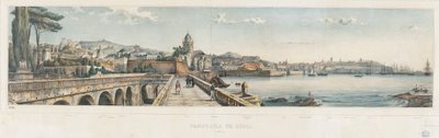 Panoramisch uitzicht op de stad Genua door Luigi Garibbo