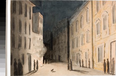 Perspectief van de Strada Nuovissima in Genua door Luigi Garibbo
