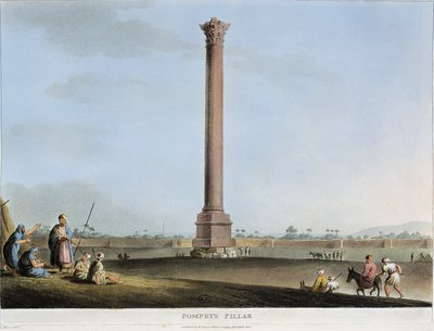 Egypte, Alexandrië, Pompeiuszuil door Luigi Mayer door Luigi Mayer