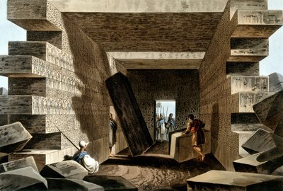 Binnenkant van de tempel van Jupiter Ammon, Libië. In Views in the Ottoman Dominions, in Europe, in Asia, and some of the mediterranean islands from the original drawings taken by Luigi Mayer, Londen 1810 door Luigi Mayer