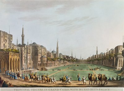 Hoofdplein in Groot-Caïro, met het paleis van Murad Bey, plaat 27 uit 