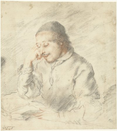 Portret van een lezende geestelijke door Luigi Pellegrino Scaramuccia