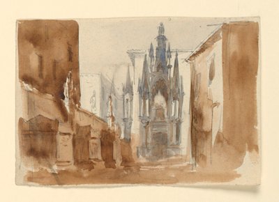 Toneelontwerp, graf in monumentale vorm door Luigi Ricci