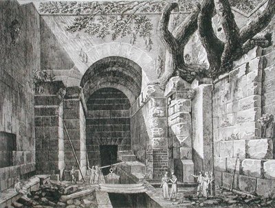 Romeinse overblijfselen bij Castel Gandolfo, Meer Albano, uit 