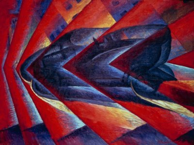 Dynamiek van een auto door Luigi Russolo