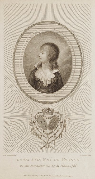 Lodewijk XVII, koning van Frankrijk door Luigi Schiavonetti