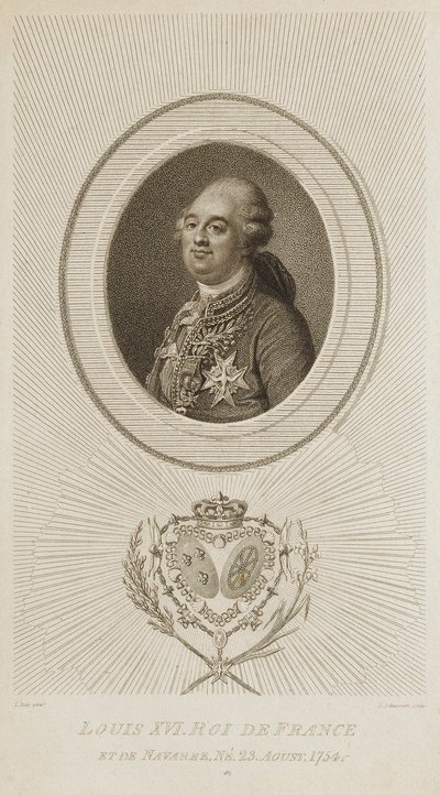 Lodewijk XVI, koning van Frankrijk door Luigi Schiavonetti
