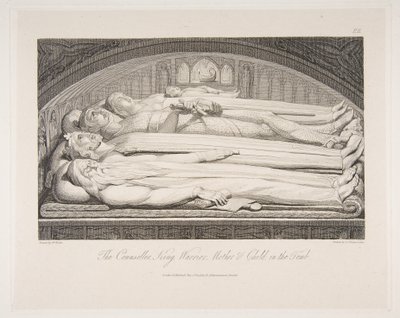 De raadsman, koning, krijger, moeder en kind in het graf, uit Het graf, een gedicht..., 1 maart 1813 door Luigi Schiavonetti