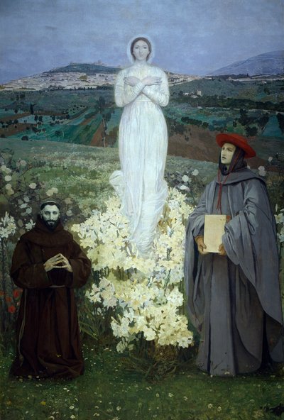 De verschijning van de Maagd aan St. Franciscus van Assisi en Bonaventura door Luigi Serra