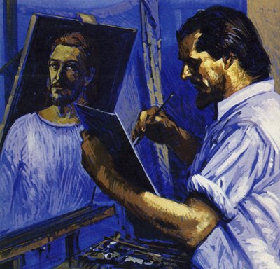 Gauguin leefde in armoede en verkocht alleen af en toe een foto (kleurenlitho) door Luis Arcas Brauner