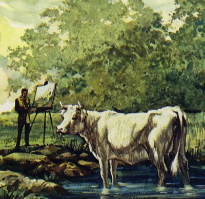 Renoir schilderde het platteland om hem heen (kleurenlitho) door Luis Arcas Brauner