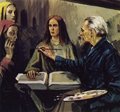 Van Meegeren kon bewijzen dat hij de schilderijen had vervalst (kleurenlitho) door Luis Arcas Brauner