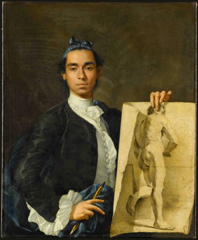 Zelfportret met een Academische Studie, 1746 door Luis Egidio Melendez