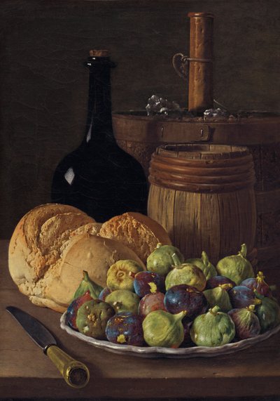 Stilleven met Vijgen en Brood, ca. 1770 door Luis Meléndez