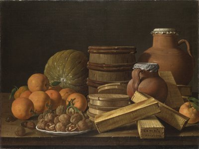 Stilleven met Sinaasappels en Walnoten, 1772 door Luis Egidio Melendez