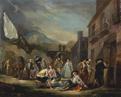 Een Picknick bij een Landelijk Herberg door Luis Paret y Alcazar