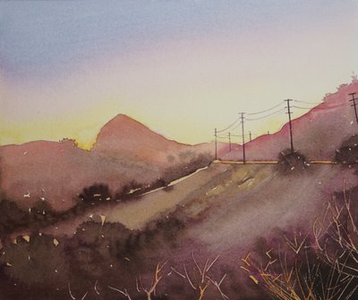 Warme zonsondergang in de bergen door Luisa Millicent