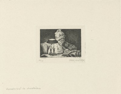 Lezende man door Lukas van Hoger (signed by artist)