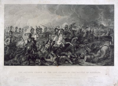 De beslissende aanval van de Life Guards bij Waterloo door Luke (after) Clennell