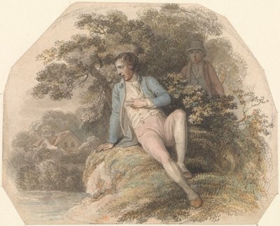 Figuur in een Landschap door Luke Clennell