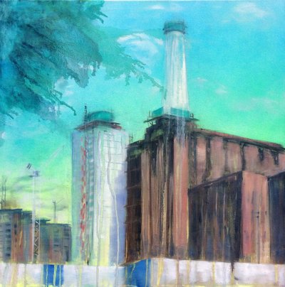 Werk in uitvoering 9, 2015 (olieverf op doek) door Luke M Walker
