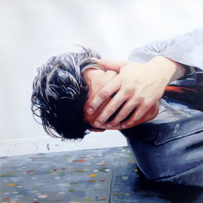 Vleermuizen in het Belfort, c.2013 (acrylverf op papier) door Luke Waller