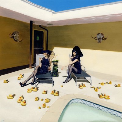 Those Birdies High up in the Trees, c.2012 (acrylverf op papier) door Luke Waller
