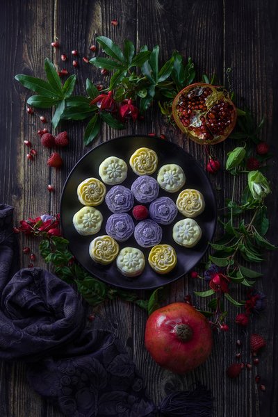 Herfstmaan gebakjes en granaatappels door Lydia Jacobs