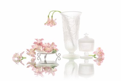 Weerspiegeling van elegante roze bloemen door Lydia Jacobs