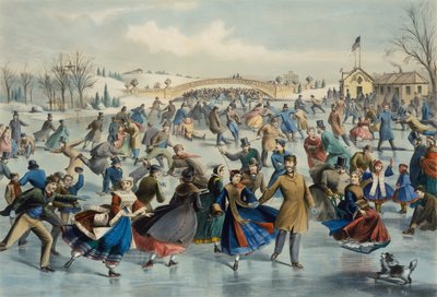 Central Park, Winter - De schaatsvijver, 1862 door Lyman Wetmore Atwater