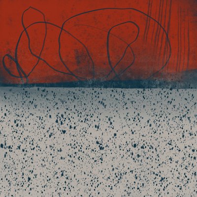 Dynamisch rood abstract door MANSI SAXENA