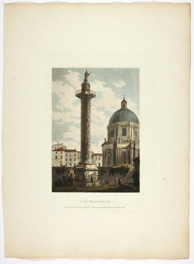 Zuil van Trajanus, plaat eenentwintig uit Ruïnes van Rome door M. Dubourg