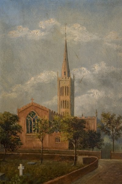 Holy Trinity Church en Kerkhof, Coventry, c.1900 door M. E. Colledge