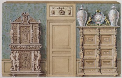 Meubilair in de eetkamer aan de rue Fortunee, huis gekocht door Balzac in 1847 door M. Santi