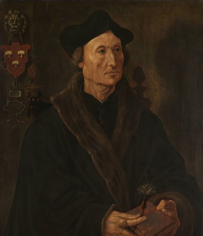 Portret van Johannes Colmannus, rector van het klooster van Sint-Agatha in Delft door Maarten van Heemskerck